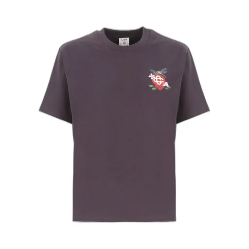 Floral-Embroidered Crewneck T-Shirt