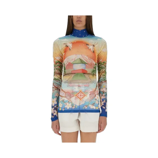 Long-Sleeved High-Neck Top