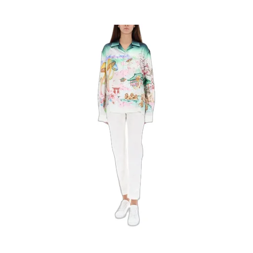 Flower Print Long-Sleeved Shirt