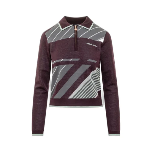 Diagonal Tennis Long Sleeve Polo Shirt