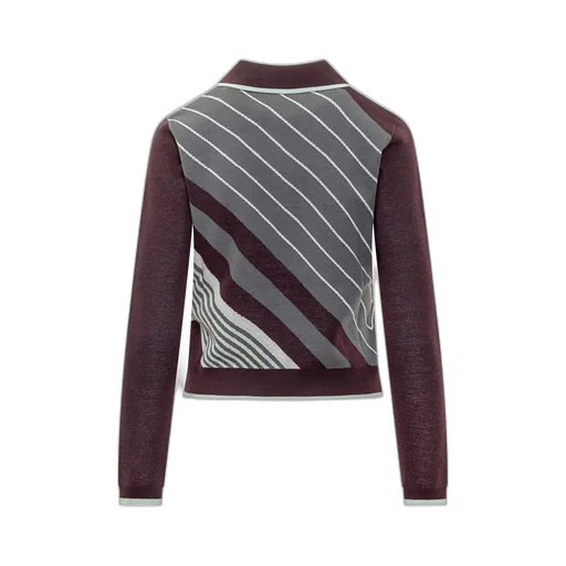 Diagonal Tennis Long Sleeve Polo Shirt