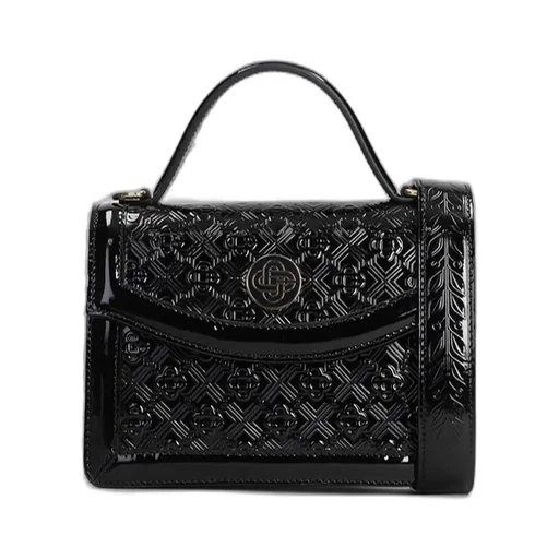 Logo-Embossed Top Handle Bag