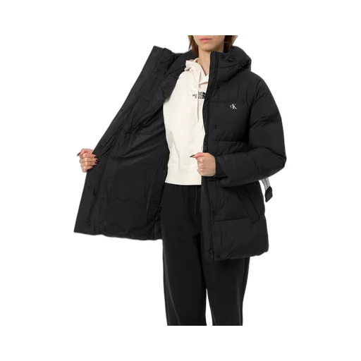 Logo Belt Hooded Puffer Jacket