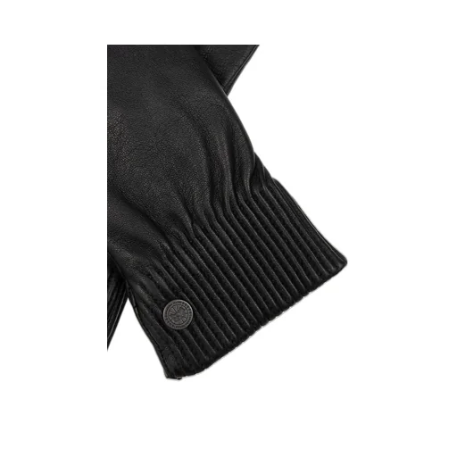 Logo Plaque Ribbed Gloves