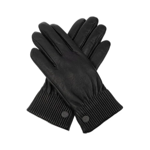 Logo Plaque Ribbed Gloves