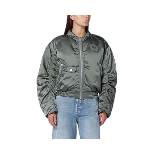 Jade Logo Patch Bomber Jacket