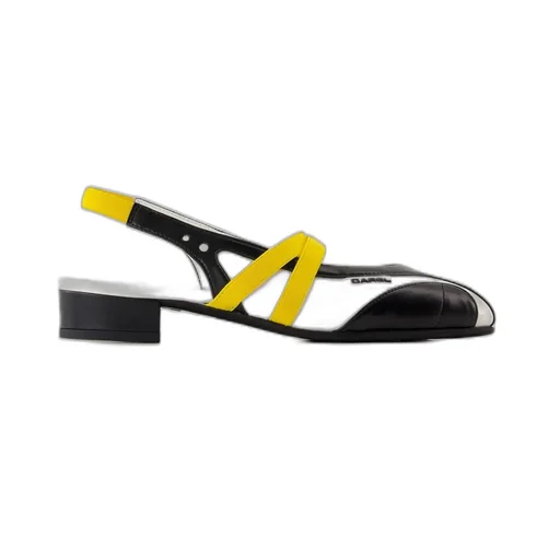 Logo Patch Slingback Flat Shoes