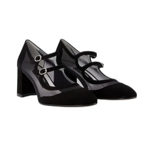 Alicenight Block Heel Mesh Pumps