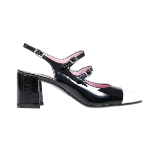 Papaya Two-Tone Buckled Pumps