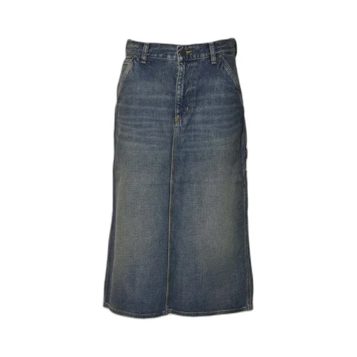 Single Knee Denim Skirt