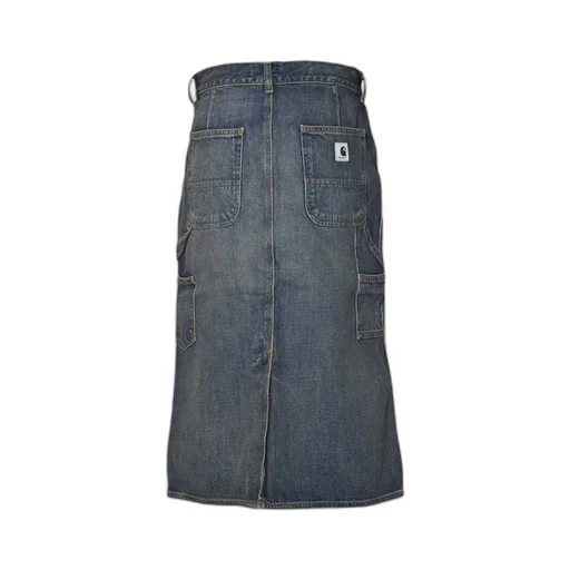 Single Knee Denim Skirt
