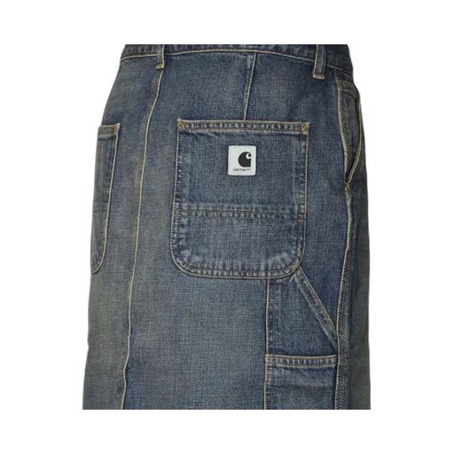 Single Knee Denim Skirt