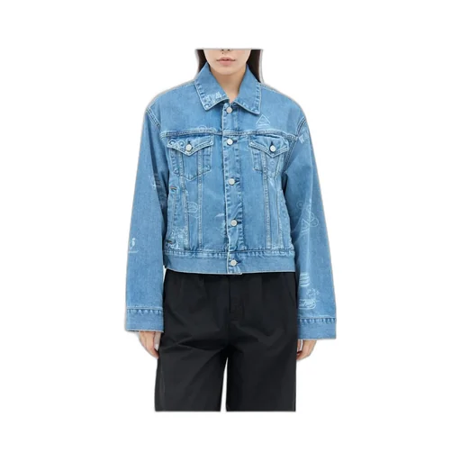 Stamp Graphic Printed Denim Jacket