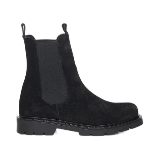 Elastic-Strap Suede Boots