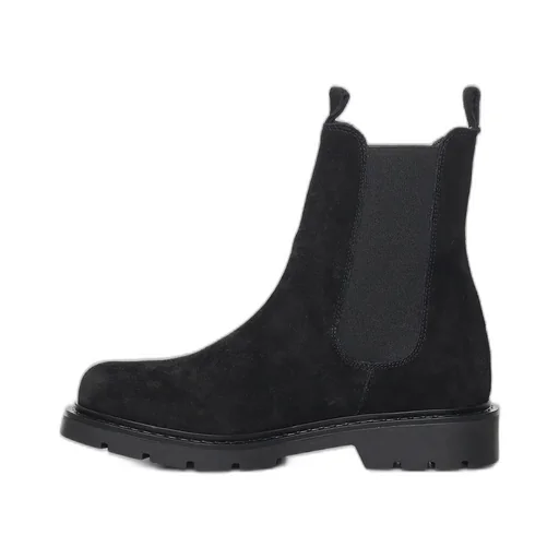 Elastic-Strap Suede Boots