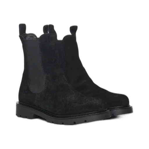 Elastic-Strap Suede Boots