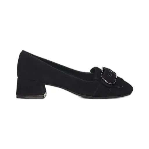 Metal Buckle Suede Pumps
