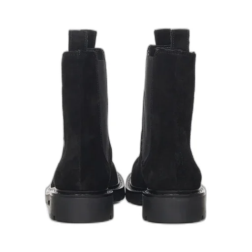 Elastic-Strap Suede Boots