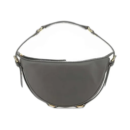 Curved Zipped Shoulder Bag