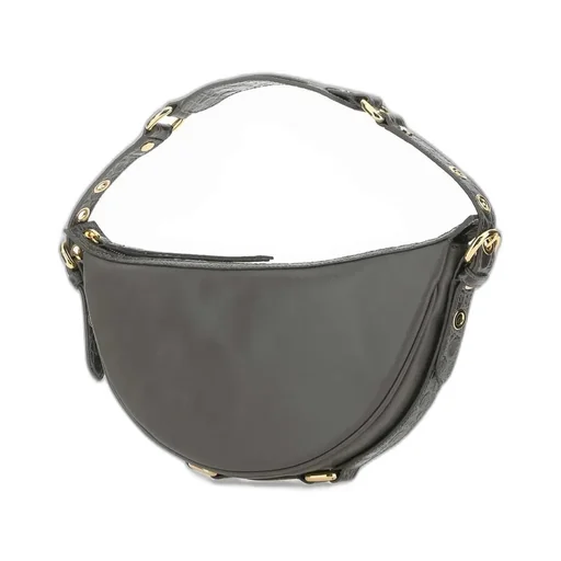 Curved Zipped Shoulder Bag
