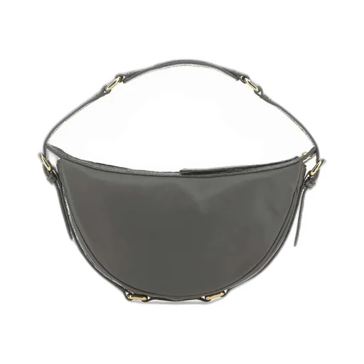 Curved Zipped Shoulder Bag
