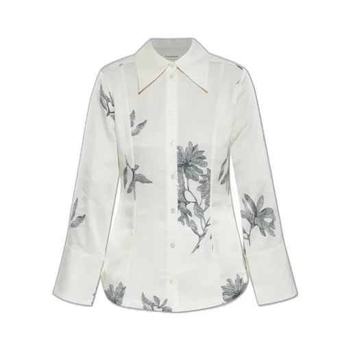 Rossiannas Floral Printed Satin Shirt