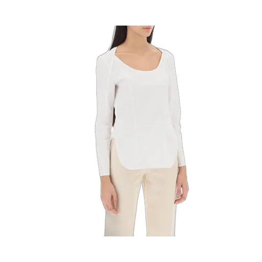 Crewneck Curved Hem Top