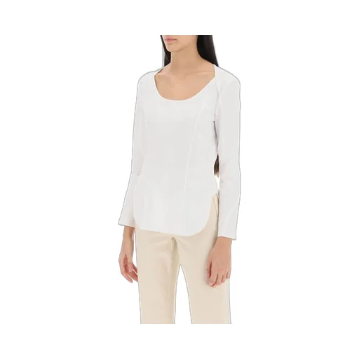 Crewneck Curved Hem Top