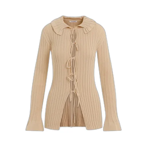 Tie-Fastened Ruffled Jumper