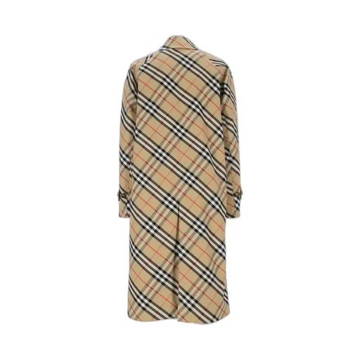 Singble Breasted Checked Trench Coat