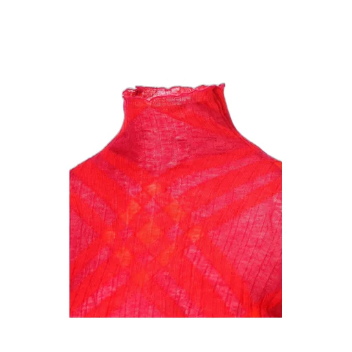 Plaid-Check High-Neck Ribbed-Knit Jumper