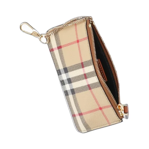 Check Printed Zipped Wallet