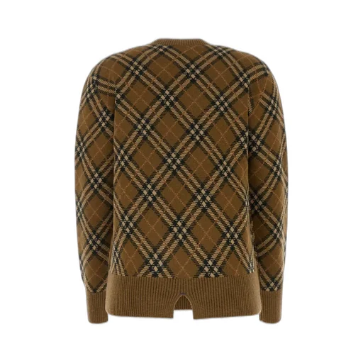 Checked Knitted Crewneck Jumper