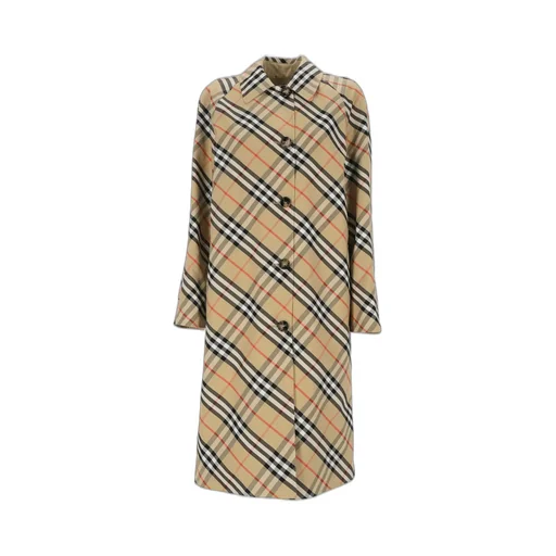 Singble Breasted Checked Trench Coat