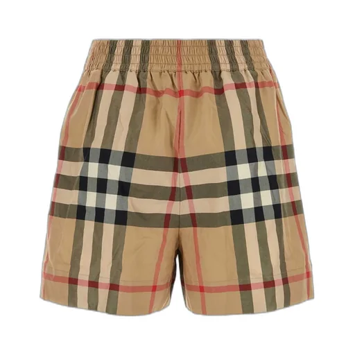Vintage Check-Pattern Elasticated Waistband Shorts