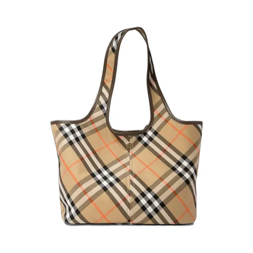 Small Checked Top Handle Bag