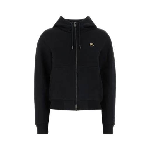 Logo Embroidered Zip-Up Drawstring Hoodie