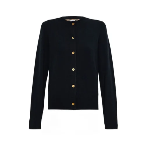 Crewneck Knitted Buttoned Cardigan
