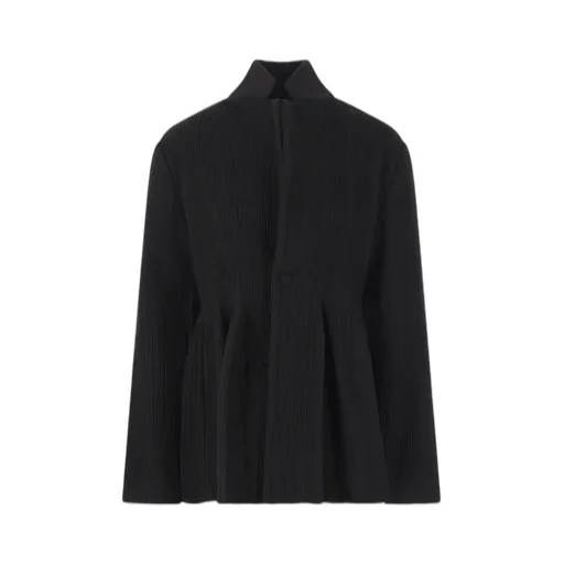 Ribbed Knit Peplum Jacket