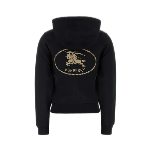 Logo Embroidered Zip-Up Drawstring Hoodie