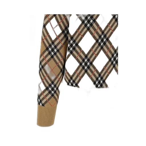 Crewneck Checked Knitted Jumper
