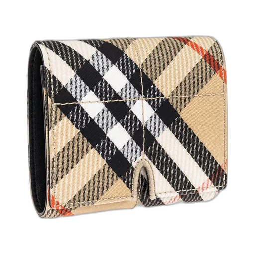 Vintage Check Printed Snip Folded Wallet