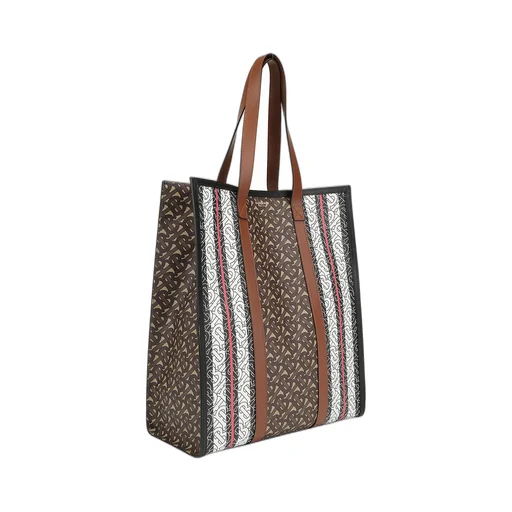 Monogram Stripe Portrait Tote Bag