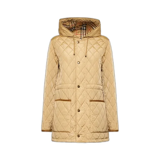 Quilted Hooded Drawstring Coat
