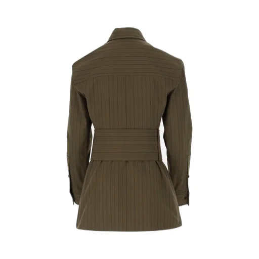 Striped Belted Waist Shirt