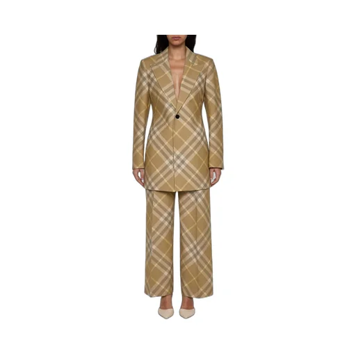 Check-Printed Straight-Leg Tailored Trousers
