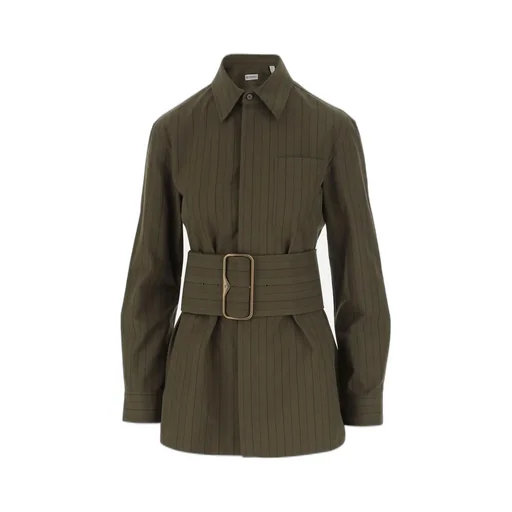 Striped Belted Waist Shirt