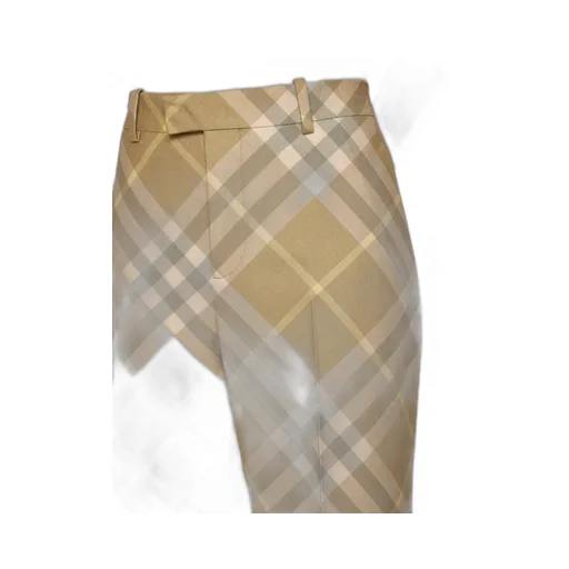 Check-Printed Straight-Leg Tailored Trousers