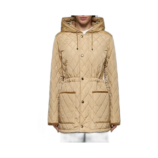 Quilted Hooded Drawstring Coat