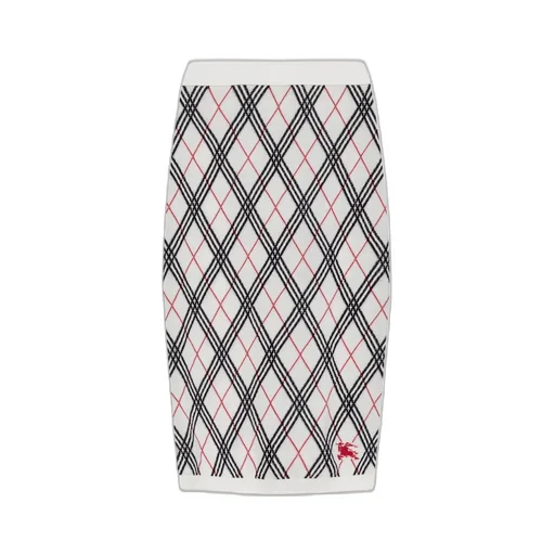Ekd Jacquard Checked Knitted Midi Skirt